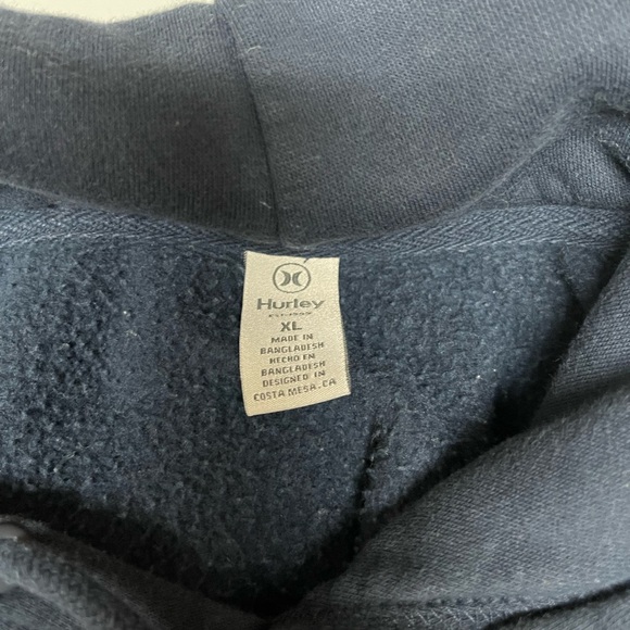 EUC Hurley Navy Pullover Hoodie with Red & Light Blue Graphic - Picture 4 of 8